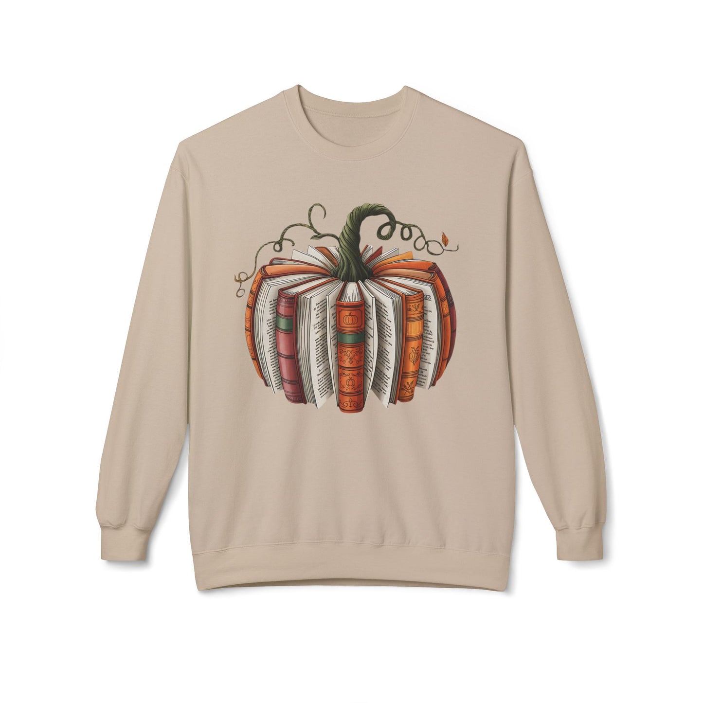 Pumpkin Books Crewneck Sweatshirt, Cozy Fall Sweater, Gift for Book Lovers, Halloween Apparel, Autumn Fashion
