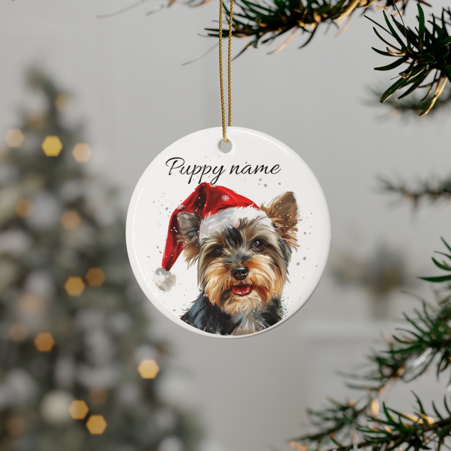 Personalized Dog Christmas Ornaments, Cute Pet Ornament, Custom Dog Lover Gift, Holiday Decor, Puppy Name Decoration