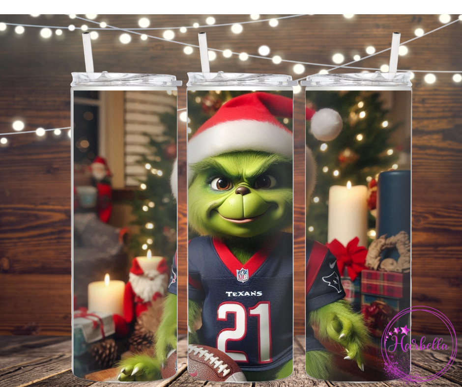 Baby Grinch NFL themed Tumblers