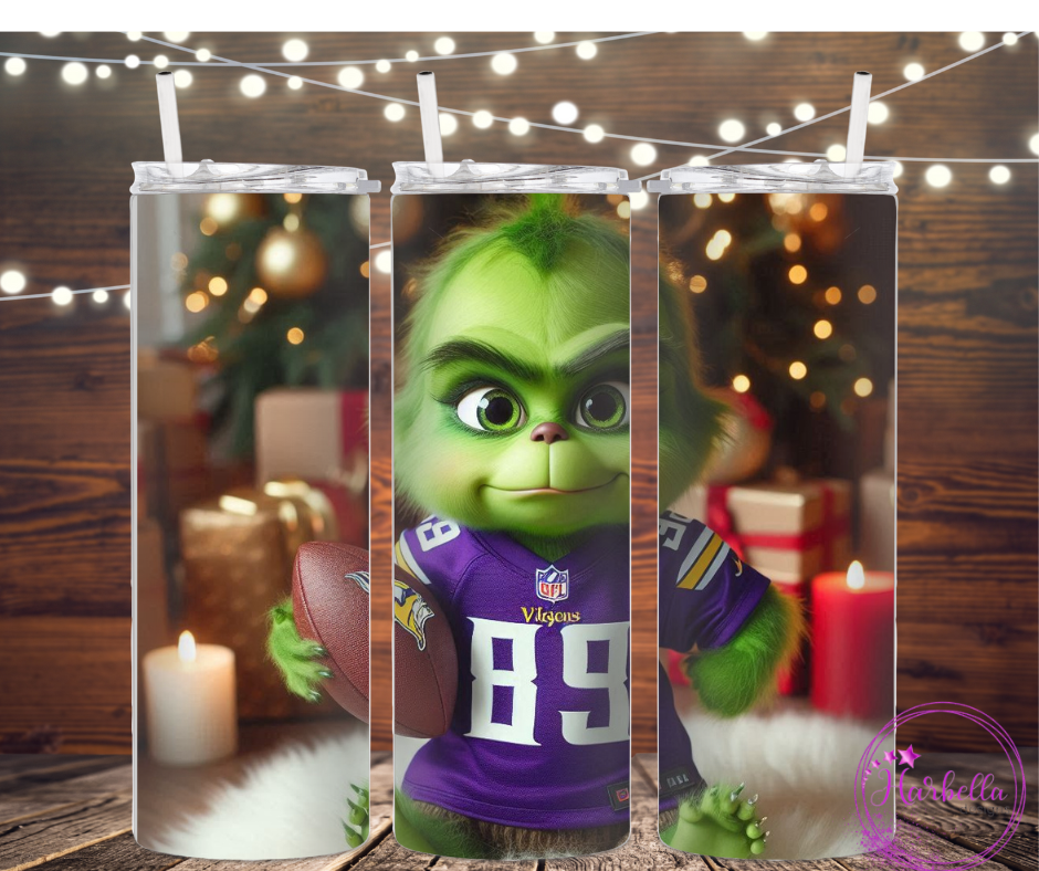 Baby Grinch NFL themed Tumblers