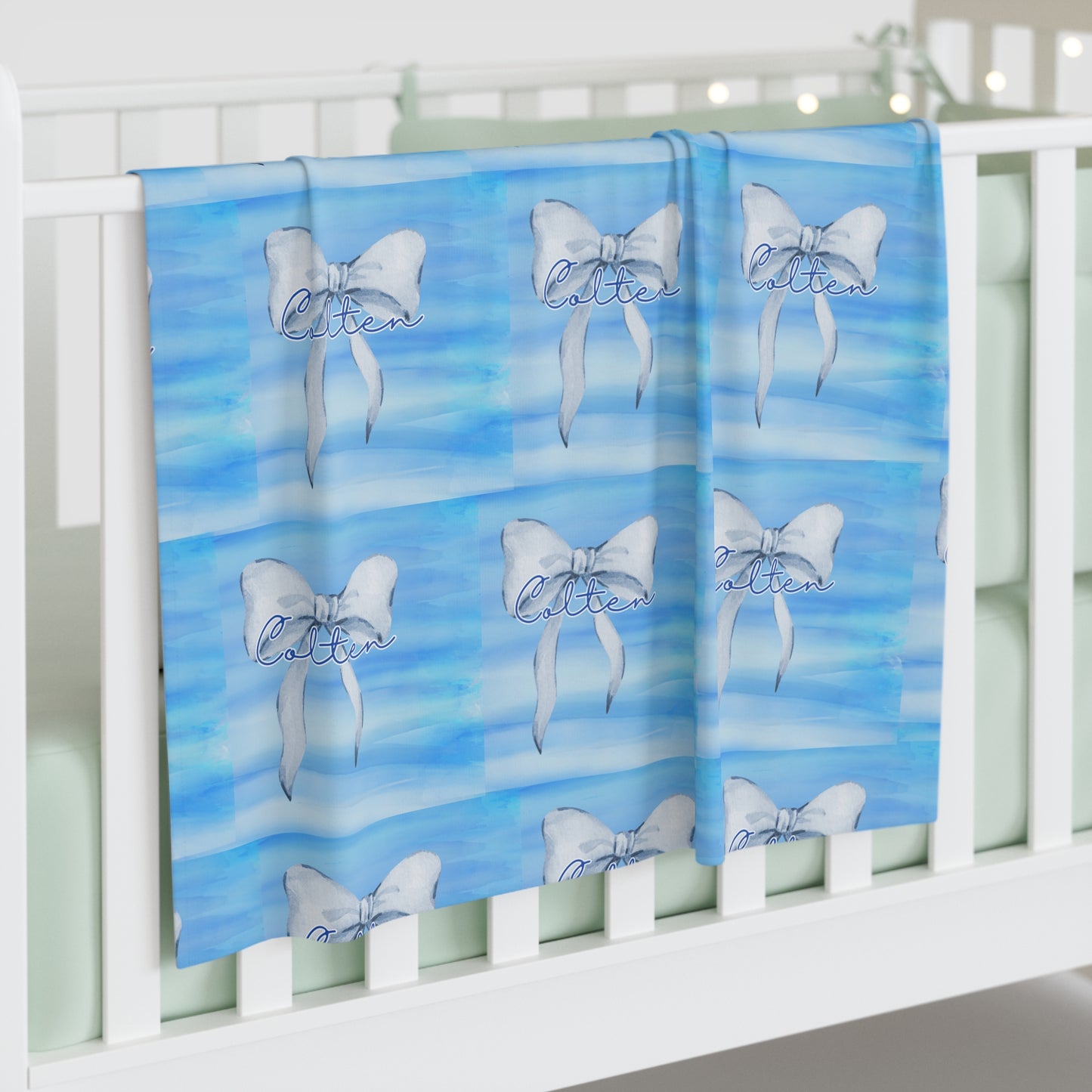 Swaddle Blanket - Baby Boy Blue Personalized