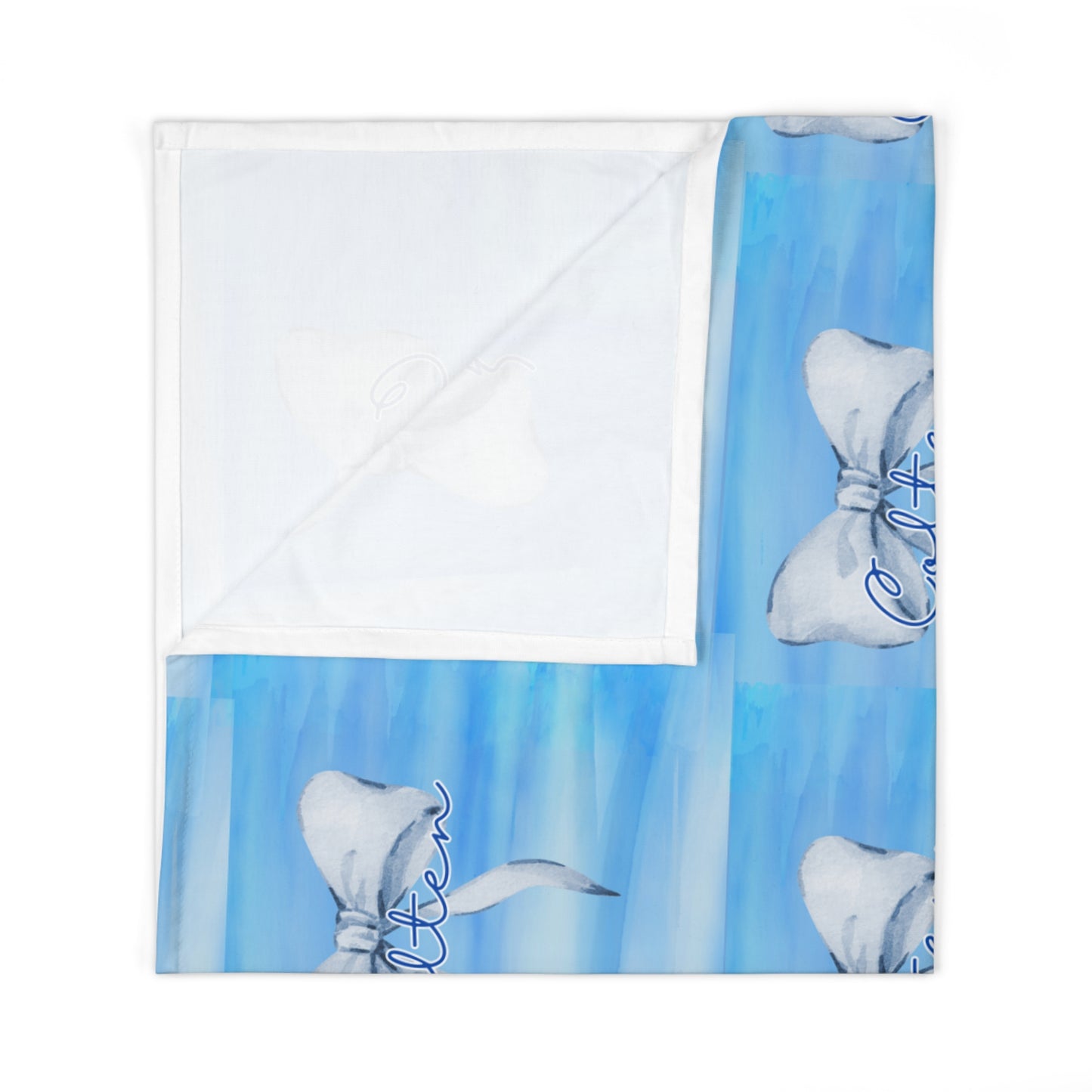 Swaddle Blanket - Baby Boy Blue Personalized