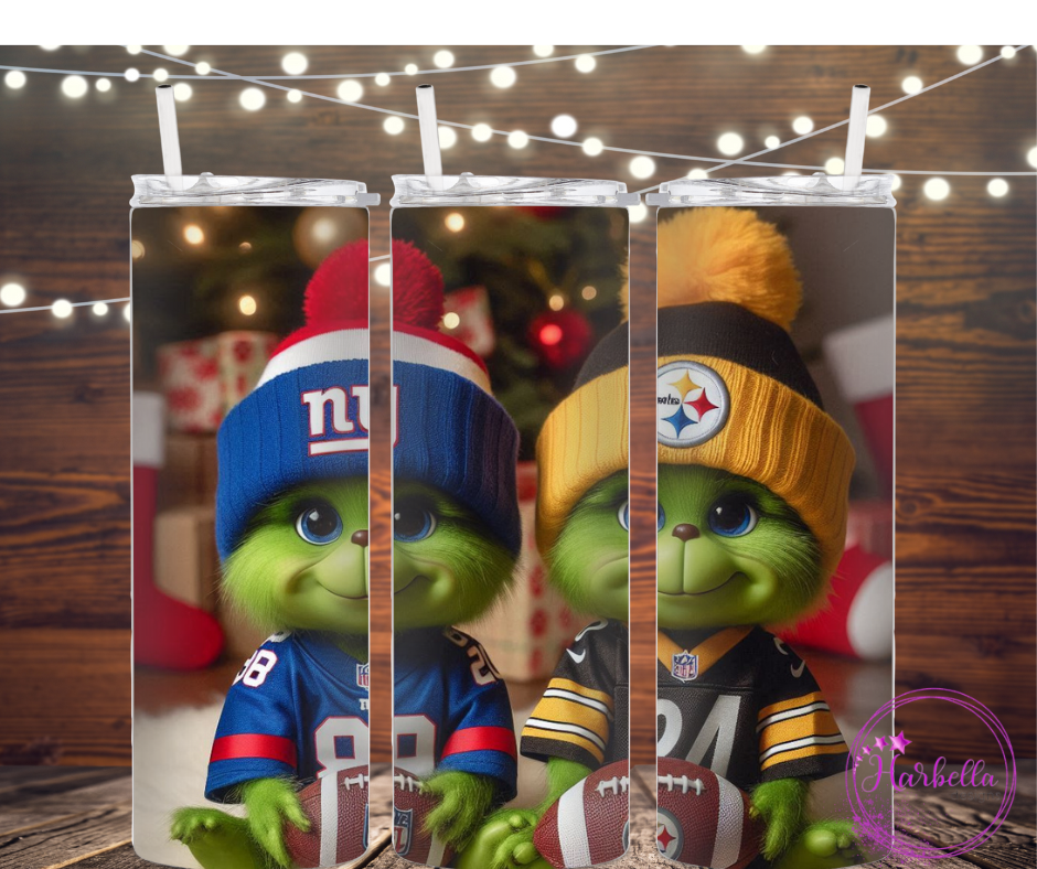 Baby Grinch NFL themed Tumblers