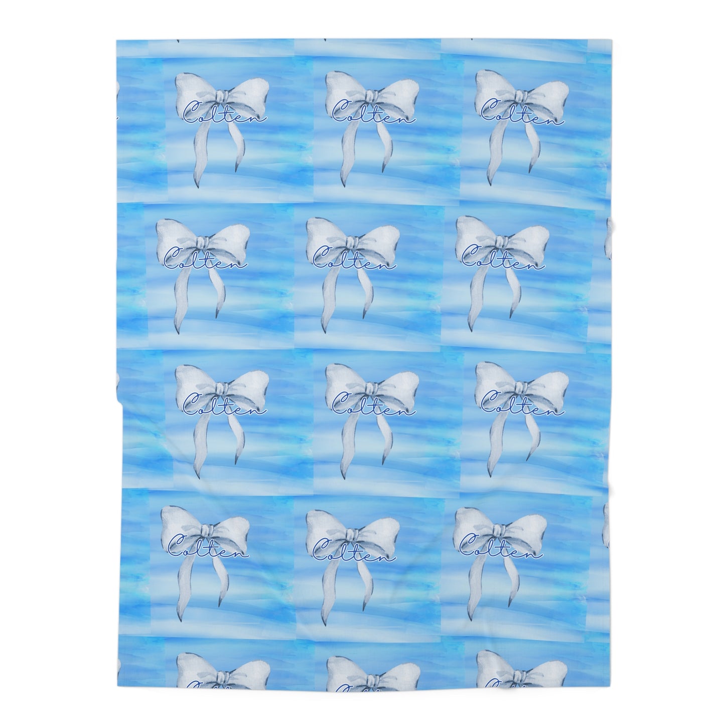 Swaddle Blanket - Baby Boy Blue Personalized