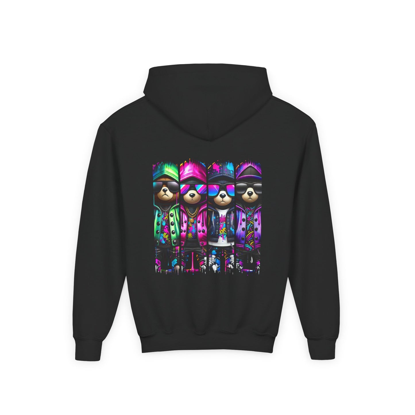 Youth Heavy Blend Hoodie with Colorful Sloth Design, Fun Sweatshirt for Kids, Perfect Gift for Birthdays, Holidays, or Relaxation