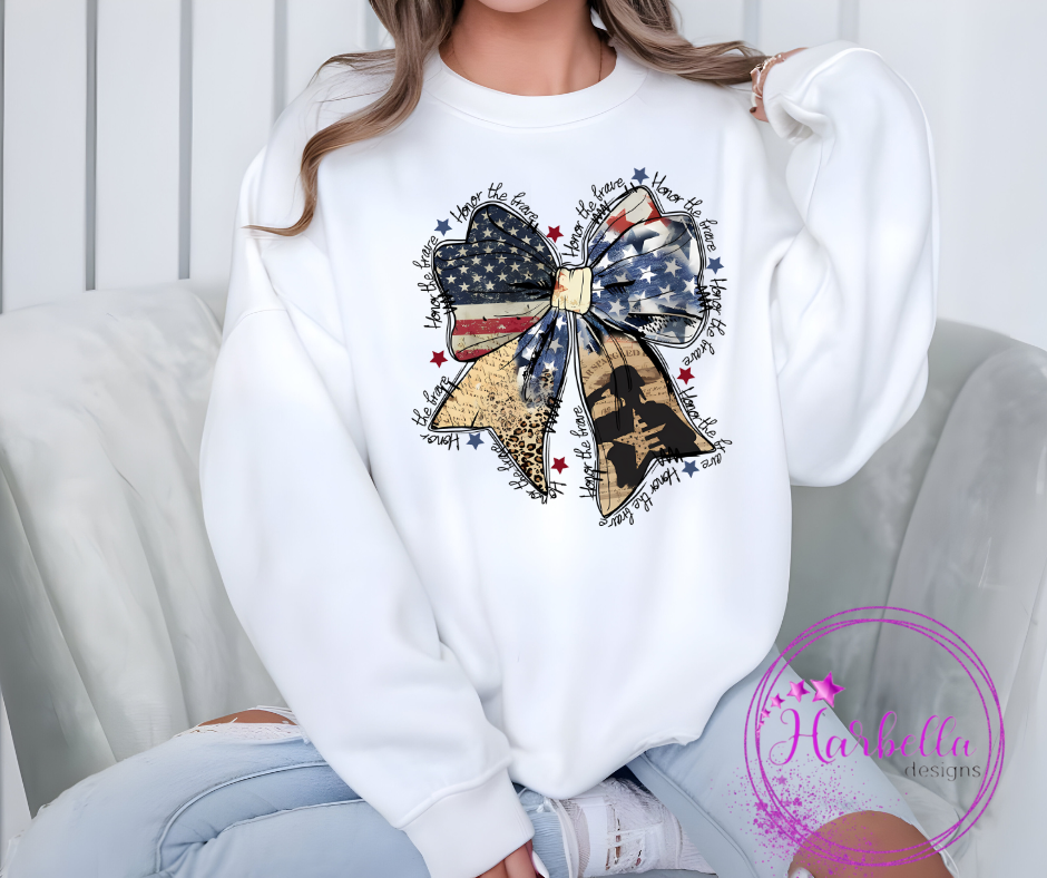 Honor our Independence day Bow crewneck or Tee