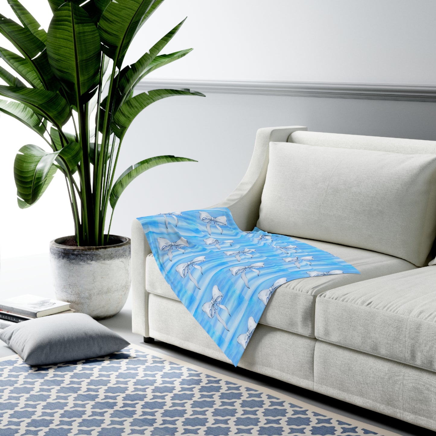Swaddle Blanket - Baby Boy Blue Personalized