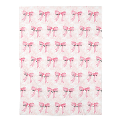 Personalized Baby Swaddle Blanket with Pink Bow Design, Nursery Essential, Baby Shower Gift, Infant Wrap, Newborn Blanket