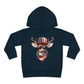 Toddler Pullover Fleece Hoodie, Cute Kids Hoodie, USA Deer Hoodie, Cozy Fall Outfit, American Flag Hooded Sweatshirt