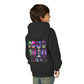Youth Heavy Blend Hoodie with Colorful Sloth Design, Fun Sweatshirt for Kids, Perfect Gift for Birthdays, Holidays, or Relaxation