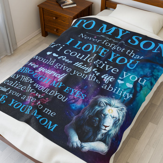 Plush Blanket - Empowering Messages for Son