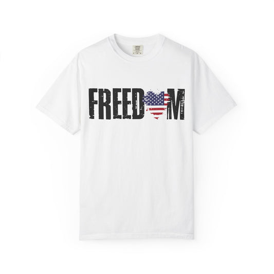 Freedom Unisex T-shirt - American Flag Heart Design
