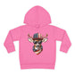Toddler Pullover Fleece Hoodie, Cute Kids Hoodie, USA Deer Hoodie, Cozy Fall Outfit, American Flag Hooded Sweatshirt