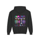 Youth Heavy Blend Hoodie with Colorful Sloth Design, Fun Sweatshirt for Kids, Perfect Gift for Birthdays, Holidays, or Relaxation