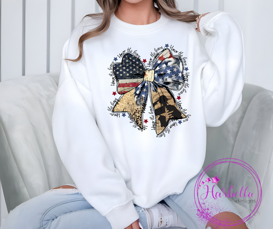 Honor our Independence day Bow crewneck or Tee