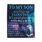 Plush Blanket - Empowering Messages for Son
