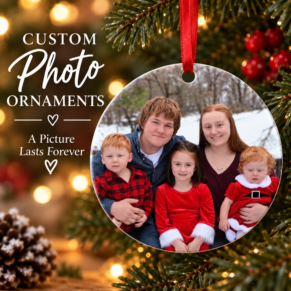 🎄 Custom Photo Christmas Ornament