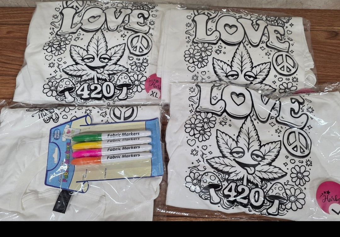420 Adult Coloring T-Shirts – Ready to Customize!